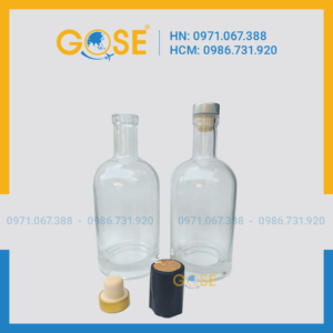 Chai thủy tinh đựng rượu nắp bần
