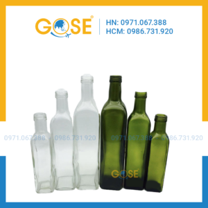 Chai thủy tinh vuông đựng rượu